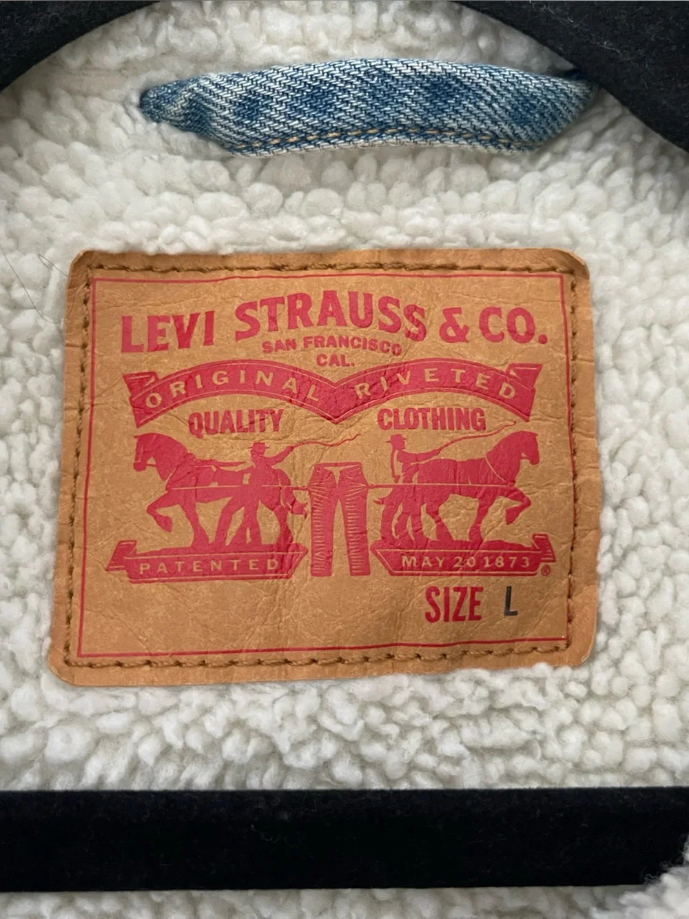 Men’s Levi’s Type III Sherpa Denim Jean Trucker Jacket Size L
